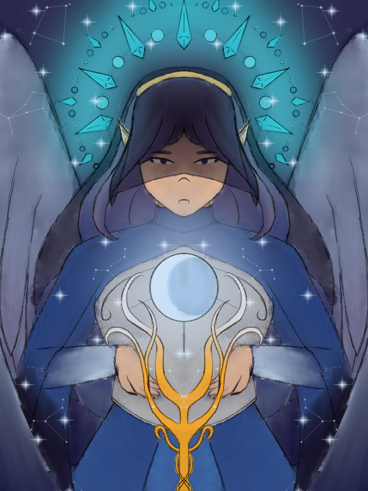 Rough drawing of Celeste