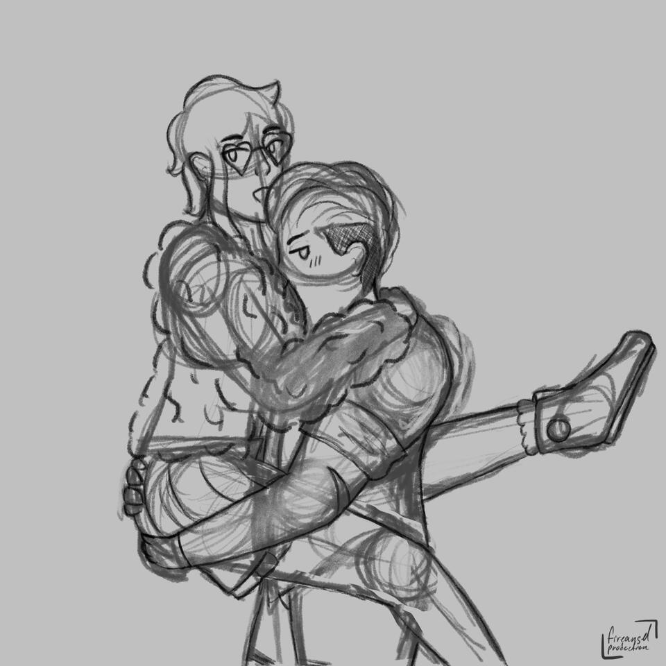 Sapphic meme Dropway and Trailfire holoform ver.