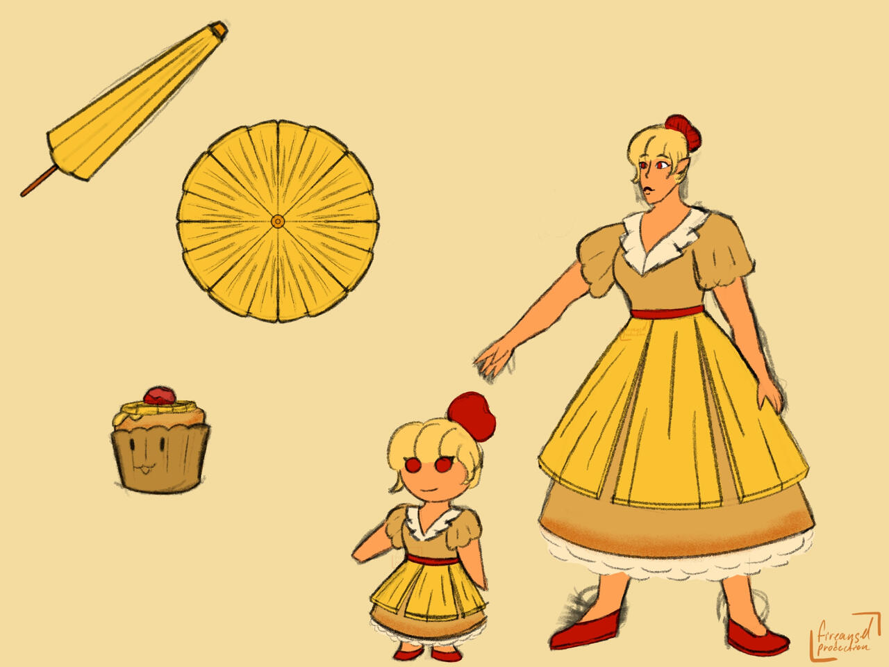Upside down pineapple cookie character design