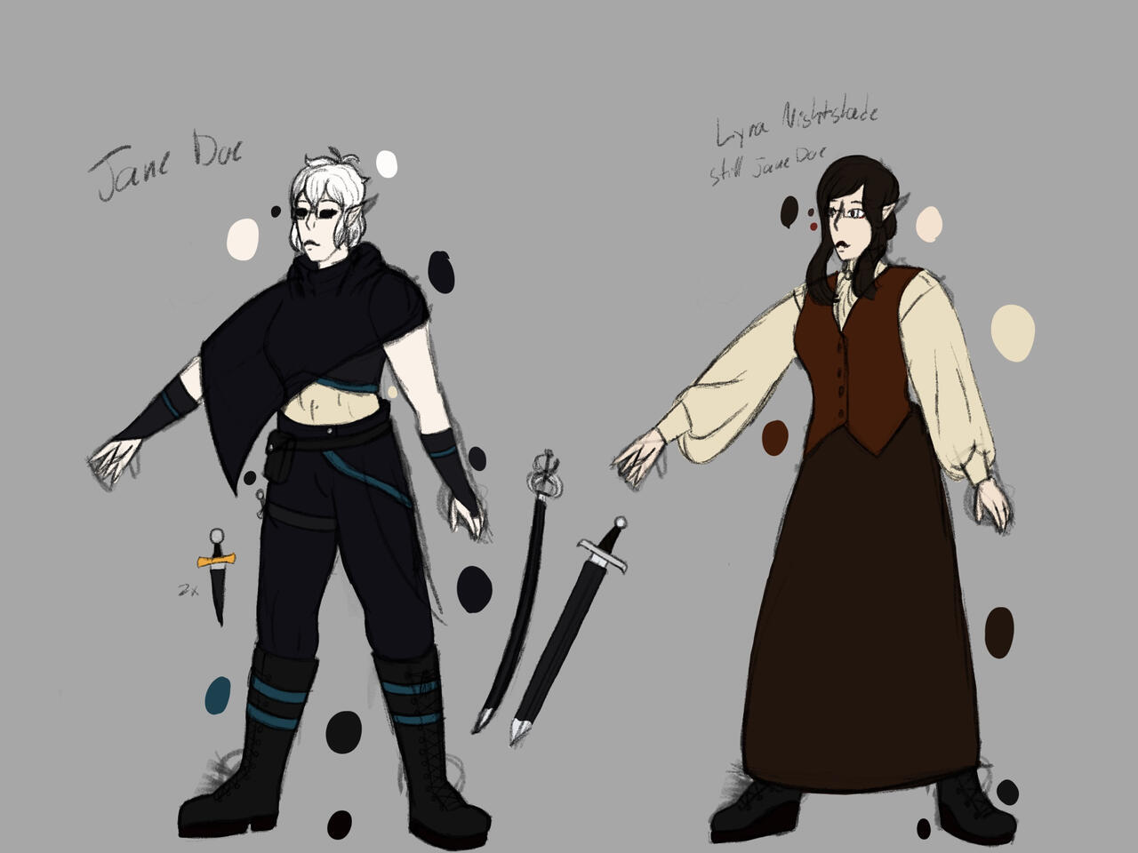 Jane Doe/Lyra Nightshade clothes sheet